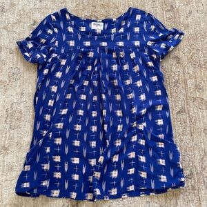 Block Print Style Baby Doll Dress / Top, Size S by Holding Horses